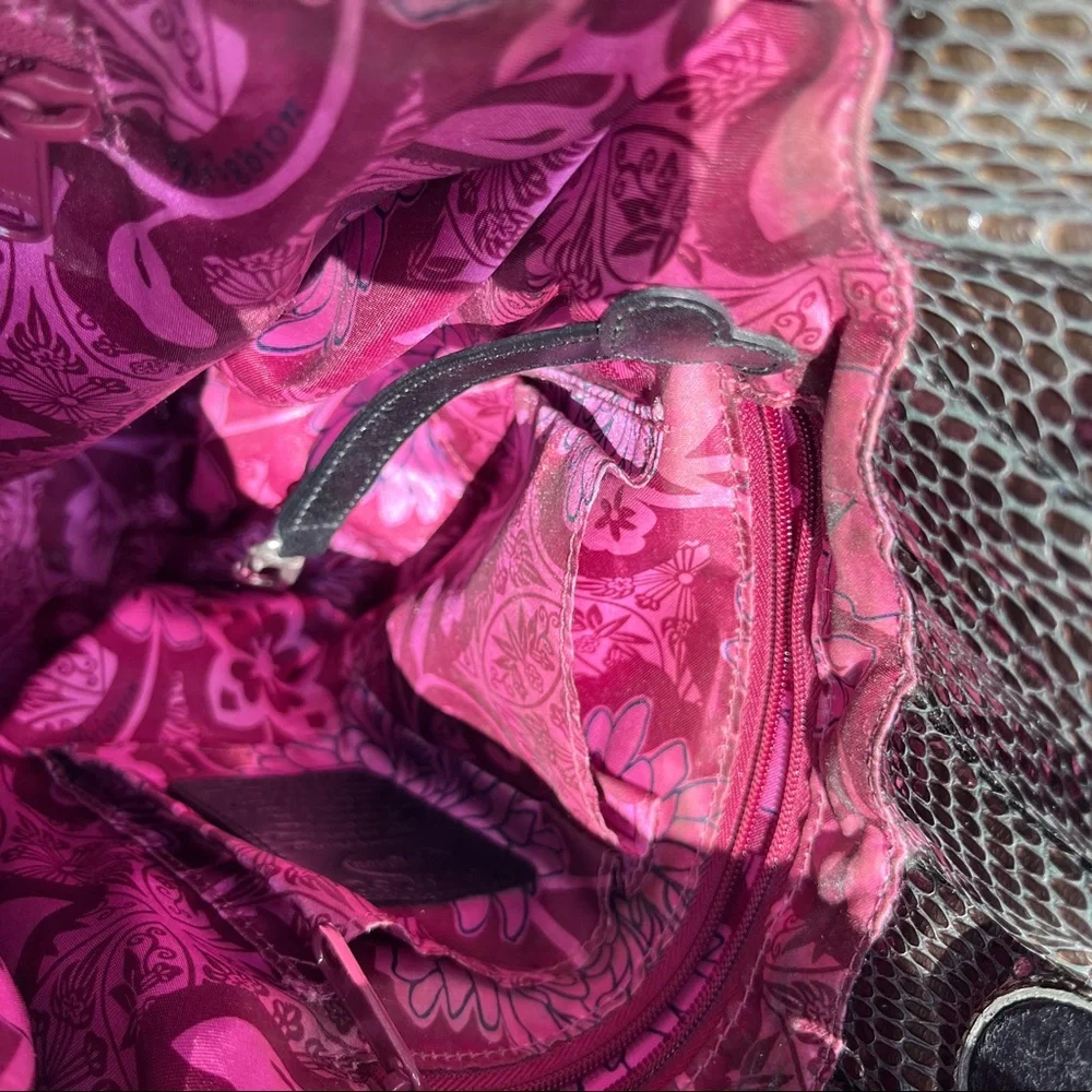 Brighton Patent Leather Mock Snake Skin Bag